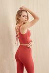 [Ultimate] CLWT4025 Ribbon Crop Top Deep Rose, Gym wear,Tank Top, yoga top, Jogging Clothes, yoga bra, Fashion Sportswear, Casual tops For Women _ Made in KOREA
